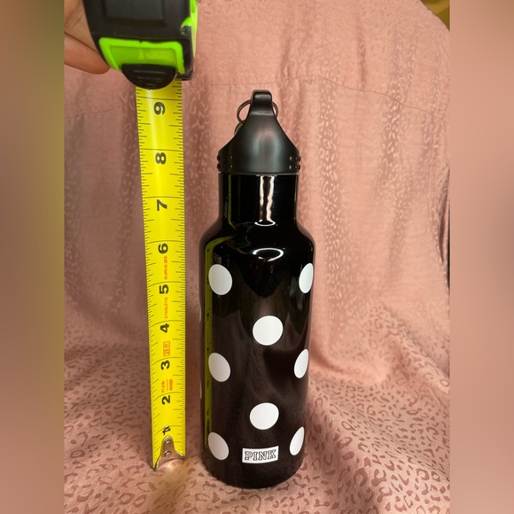 Victorias Secret “PINK” Polka Dot Water Bottle, Black And White with Carabiner - Picture 8 of 8